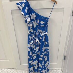 J. Crew Blue one Shoulder Dress